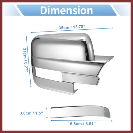 HEROFFIX for Ford F150 2009-2014 Driver Passenger Side Mirror Covers Cap Overlay Rearview Mirror Guard Covers Silver Tone 1 Pair