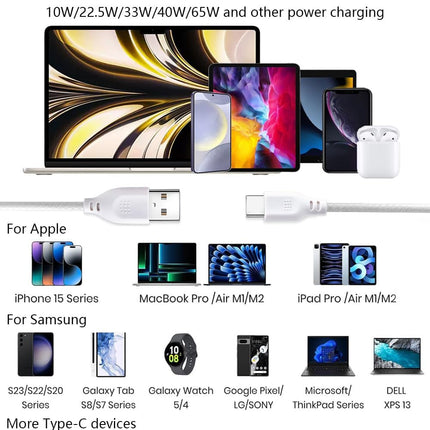 [3 Pack 3ft+6ft+10ft] USB to USB C Charger Cable,3A 2.0 Type C Cable Fast Charge,Fast Charger USB c Cable for Phone 16/15 Pro Max,Ipad Pro,Air5,Samsung Galaxy,MacBook