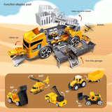 Toy Cars Construction Vehicles Set,Toys for 3 Years Old Boys,Transport Car Carrier Truck with Excavator,Dumper,Bulldozer,Helicopter etc T53
