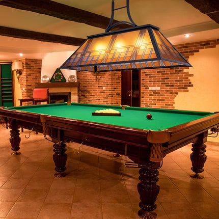 TOCHIC Vintage 3-Light Pool Table Light Pendant with Tiffany-Style Printed Shade for Game Room 7 ft/8 ft/9 Feet Snooker Billiards Light Man Cave Club Kitchen Island Bar Game Dinning Room