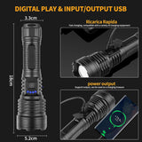 Chasinglee 90000 Lumens Rechargeable LED Flashlight - Super Bright Tactical Flashlight with Type-C Charging, 5 Modes, IPX65 Waterproof - Ideal for Camping, Hiking, Emergencies