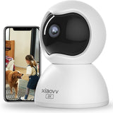 XIAOVV 2K PTZ Indoor Camera,HD Baby Monitor with Audio,Pet Camera with Phone App for Home Security Indoor,Privicy Protection,Human Detection,2-Way Talk,Night Vision,AI Tracking (Q2)
