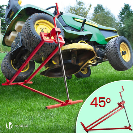 VOUNOT Ride on Lawn Mower Lift Jack, Telescopic Maintenance Jack for Lawn mowers and Garden Tractors, Weight Capacity 880 Lbs, Red #C5
