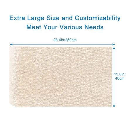 MIUZMORE 98.4" x 15.8" Trimmable Replacement Cat Carpet, Self-Adhesive Cat Scratch Mat for Cat Furniture - Cat Scratch Furniture Protector - Beige