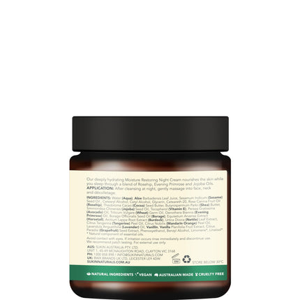 SUKIN Moisture Restoring Night Cream, For All Skin Types 120 mL
