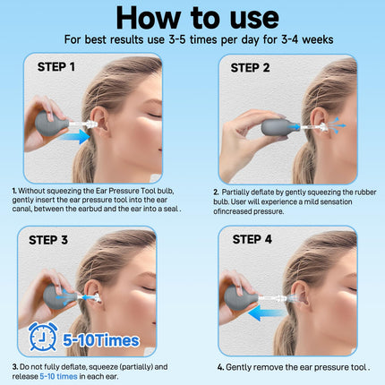 Ear Pressure Relief Suction Device, Ear Pressure Tool, Migraine and Headache Relief Inner Ear Balance, Airplane Ear Pressure Relief,Reduce Stress, Tension, Pain by Inner Ear Pressure - Gray