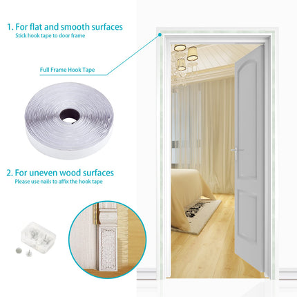 Apalus 36x83 inch Mesh Curtain Magnetic Screen Door, Magnetic Top-to-Bottom Seal Snaps Shuts Automatically, Keep Fresh Air in, WHITE BF003