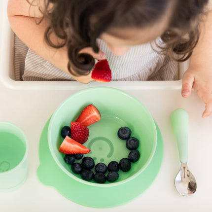 Ubbi Plate Set with Interchangeable Suction Base for Babies and Toddlers, 2 Pack, Sugar Snap Green
