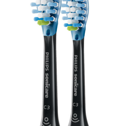 Philips Sonicare C3 Two-in-One - Genuine Replacement Electric Toothbrush Heads, Black,HX9042/95