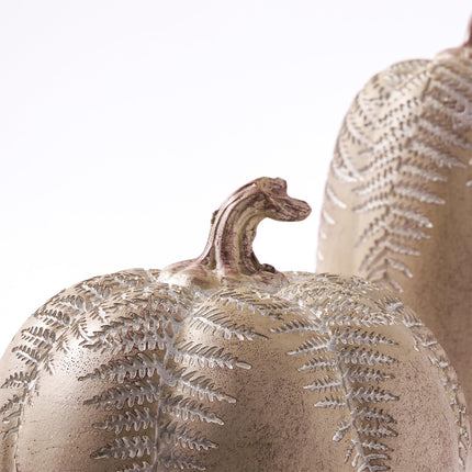 DN DECONATION Thanksgiving Pumpkin Decorations for Home, Artificial Pumpkins Fall Table Centerpiece, 2-Pack Fake Pumpkins for Decorating, Rustic Brown Resin Pumpkin Neutral Farmhouse Fall Decor