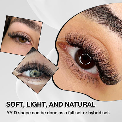 CharmO'clock Premium YY D Curl 8-16mm Mixed Volume Length Lash Extensions Super Matte Black Finish X004YXSNRH