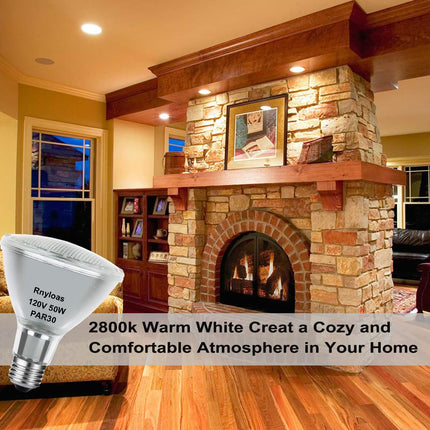 Rnyloas PAR30 Long Neck Halogen Bulb 50W 120V Warm White 2800K E26 Base