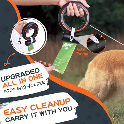 moestar UFO Retractable Hands Free Wearable Leash 2 Lite with Poop Bag Holder One-Handed Brake Pause Lock 360° Tangle Free 10ft for Up to 66lbs Medium Small Dogs
