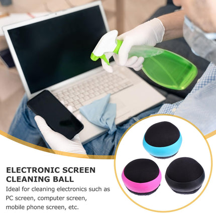 Toyvia 3 Piece Reusable Microfiber Touchscreen Cleaning Pad Ball for Cell Phone, Tablet, Laptop, Car Display Monitor