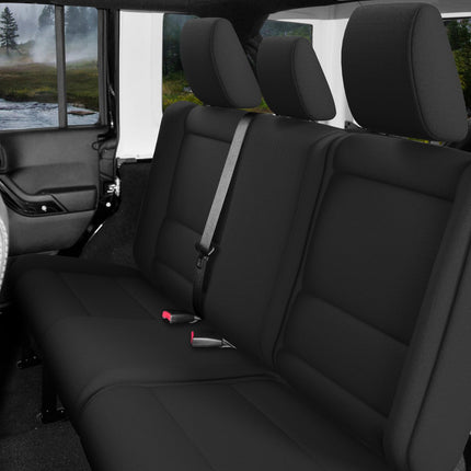 GIANT PANDA Neoprene Seat Covers for Jeep Wrangler JK 4-Door (2007) - Neoprene UV&Waterproof Seat Covers, Foam Padded Wrangler 4-Door Full Set(Black)