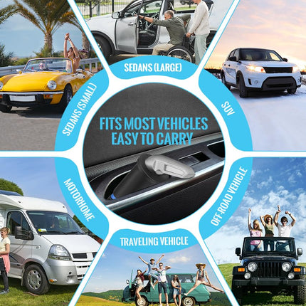 Milifox Car Door Handle Assist for Elderly, Portable Car Handle Support, Car Grip Handle to Help Get Out of Car for Seniors Handicap, 2 Pcs