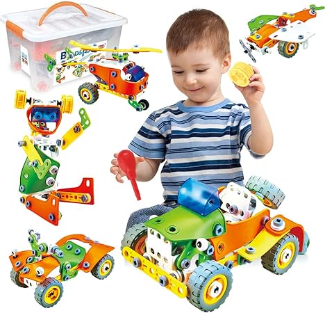 Aomola 163PCS STEM Building Toys for Kids, DIY Building Blocks Educational Toys T86