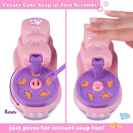 Soap Making Kit for Kids Unicorn & Rainbow Toys - Fun Christmas Birthday Easter Gifts for Girls Ages 3 4 5 6 7 Year Old - Arts and Crafts DIY Soap Maker Includes 2 Soap Flakes, 2 Portable Storage Bottles