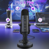 ZealSound USB Microphone,Condenser Phone Computer PC Mic kit,Plug&Play Gaming Microphones for PS 4&5.Mic Gain&Volume Control,Echo &Mute Button for Vocal,Record,Streaming,Discord YouTube Podcast on Mac