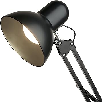 Newhouse Lighting Wright Painted Black Metal Flexible 2-in-1 Weighted Base and Clamp Mount Swing Arm Wright Architect Desk Lamp with Energy-Efficient 5-Watt LED Bulb