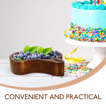CATIEBYE Wooden Cow Head Serving Dish, Functional Fruit and Nut Tray for Household and Celebration Use