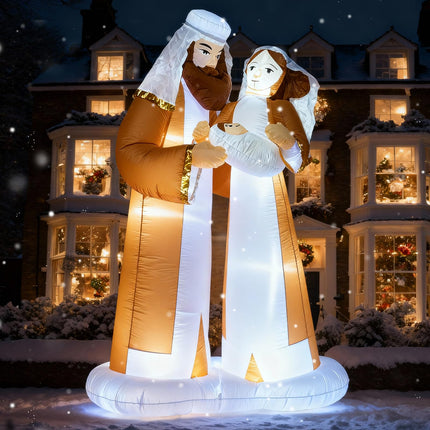 TRMESIA 8 Feet Blow up Jesus Birth Decoration Indoor Outdoor Inflatable | Nativity Scene Build-in LED Lights Christmas Garden Lawn Decoration Blow up Xmas Decor Holiday Party Celebrations and Parties