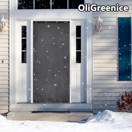 OliGreenice 100x210cm/W39*L83" Thermal Curtain Eyelet Doorway Cover Panel Windproof Warm Cold Protection Oxford Cloth Thicken Cotton Fiber Drapes for Living Room Garage Bedroom, Dark Gray X004GT75U5