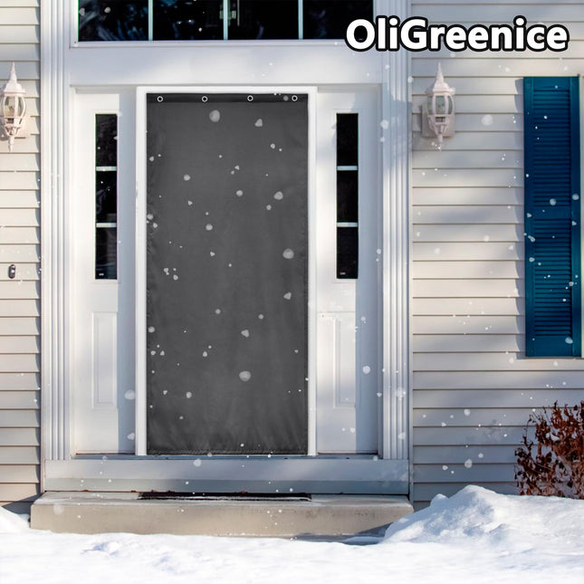 OliGreenice 100x210cm/W39*L83" Thermal Curtain Eyelet Doorway Cover Panel Windproof Warm Cold Protection Oxford Cloth Thicken Cotton Fiber Drapes for Living Room Garage Bedroom, Dark Gray X004GT75U5