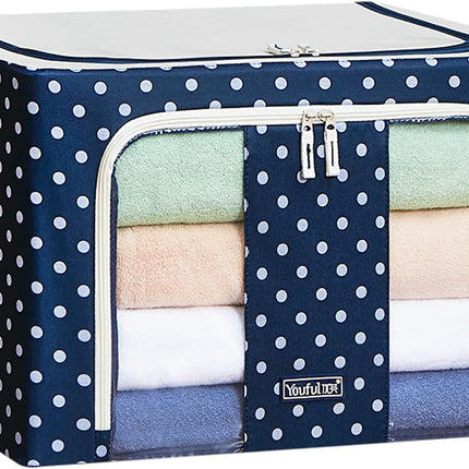 Oxford Fabric Storage Box with Steel Frame,Foldable Stackable Container Organizer