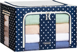 Oxford Fabric Storage Box with Steel Frame,Foldable Stackable Container Organizer