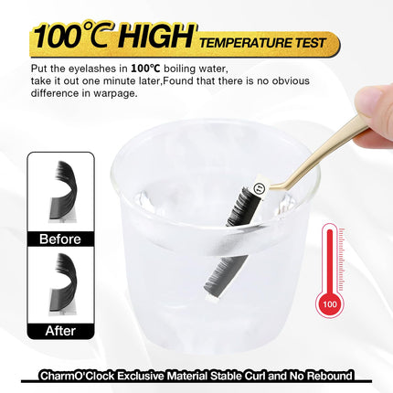 CharmO'clock Cashmere C Curl 0.05mm Thickness 8-16mm Mixed Length Volume Lash Extensions Trays Super Matte Black Individual X004YXSX0J