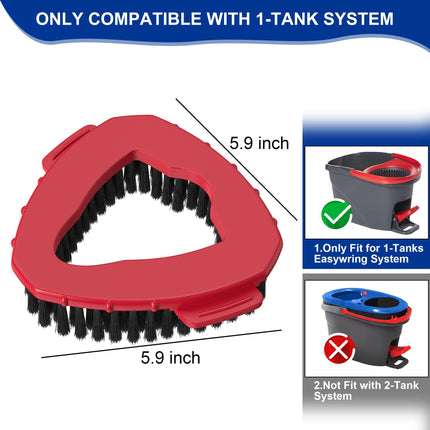 Spin Mop Scrub Brush Head Compatible with Vileda O Cedar RinseClean 1 Tank System, Scrubber Mop Head Replacement Shower Floor Scrubber Hard Bristle Cleaning Brush Cleaning Accessories