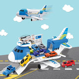 Kids Airplane Toys Transport Cargo Play Kit, Aircraft Vehicle Toys Big Transport Cargo with 8 Mini Cars and Helicopter, Kids Birthday T55