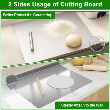 TamBee Kitchen 304 Stainless Steel Cutting Board for Steel, 15.8 x 12", Heat Resistant, Dishwasher Safe