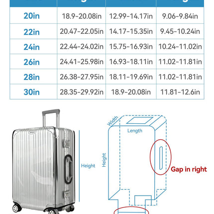 T Tersely Clear PVC Waterproof Dustproof and Anti-Scratch Luggage Cover Protector, Clear