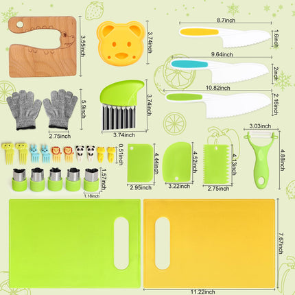 YASTER 28PCS Toddler Knife Set for Real Cooking Age 2+