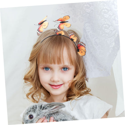 FOMIYES 1pc Orange Butterfly Hair Hoop for Girls Headband Chic Design for Parties Cosplay and Daily Wear