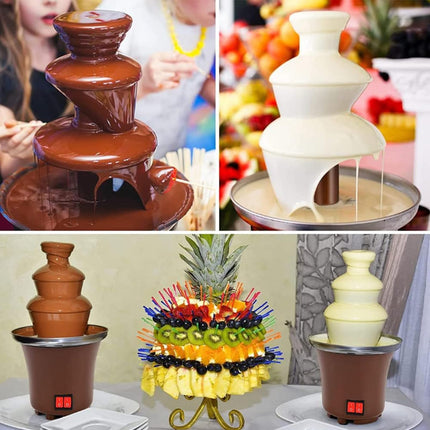 JINEKU 3-Tier Electric Chocolate Fountain Waterfall Machine,  Chocolate Melting Tower