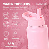 40 Oz Water Bottle with Straw Stainless Steel Sports Water Bottle with 3 Lids (Straw, Chug and Flip Lid) Insulated Leak Proof Metal Jug - Pink