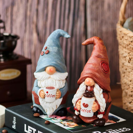 ORIGARDEN 2-PACK Gnomes Coffee Table Decor Resin Gnome Collectible Figurines