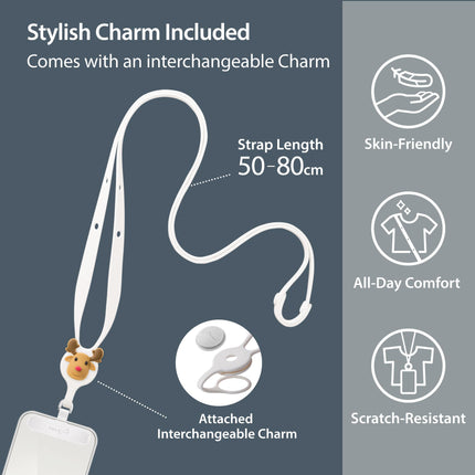 BONE Universal Adjustable Crossbody CAT THEME Lanyard Phone Tether Tab, Compatible for All Smartphones