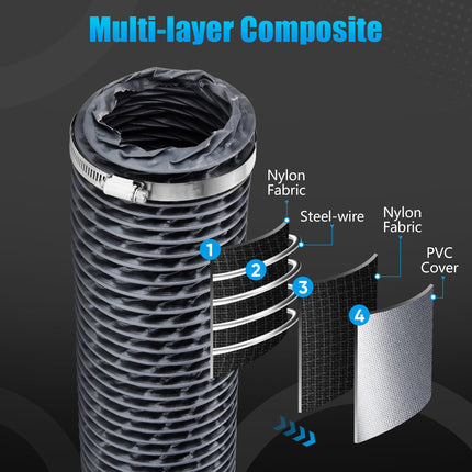 Nui&amp;Rui Dryer Vent Hose Nylon (4 Inch X 6FT)