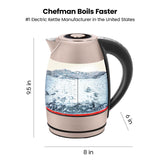 Chefman Digital Electric Kettle 1.8 Liter, Rose, 1500W