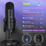 ZealSound USB Microphone,Condenser Phone Computer PC Mic kit,Plug&Play Gaming Microphones for PS 4&5.Mic Gain&Volume Control,Echo &Mute Button for Vocal,Record,Streaming,Discord YouTube Podcast on Mac