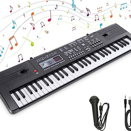 WOSTOO Kids Piano Keyboard, 61 Keys Multi-Function Electronic Keyboard Educational Toy, Rechargeable Portable Piano with Microphone Musical Instrument for Kids Beginners Girls Boys