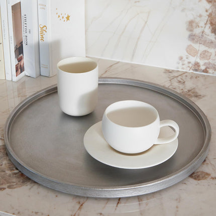 DN DECONATION Silver Ottoman Tray, Trays for Home Decor Table Centerpiece