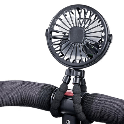 Mini Handheld Stroller Fan 360° Rotate, Octopus Tripod, Clamp-On Cooling