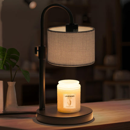 FINCMY Candle Warmer Lamp with Timer, Dimmable Candle Wax Warmer Electric Candle Warmer with Replacement Bulbs, Bedroom Home Decor Compatible with Various Candles (Gray-Upgraded)