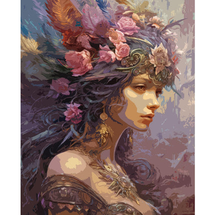 Tucocoo Feather Woman Paint by Number for Adults, DIY Digital Oil Painting Kits on Canvas with Brushes and Acrylic Pigment, Beautiful Fairy Girl Artwork for Home Decor Gifts 16x20 inches (Frameless)