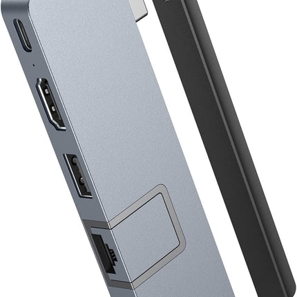 HyperDrive Duo 7-in-2 MacBook USB C Hub — USB Hub for Mac Pro 14” & 16” — 4K60Hz HDMI, Ethernet, USB4 40Gbps 100W Power Delivery, USB-C 10Gbps, USB-A, MicroSD, 3.5mm Jack, Magnetic Mount (Space Gray)
